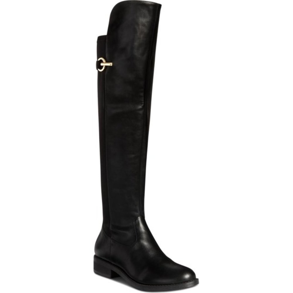 Rebel by Zigi Womens Onley Leather  Riding Boots Black 7.5 Medium  (B M)